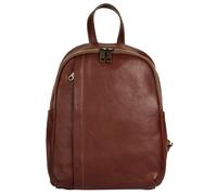 Cityrucksack PIKÉ, Damen, Gr. B/H/T: 30cm x 25cm x 9cm, onesize, braun, Leder, Rindsleder, unifarben, Rucksäcke Cityrucksack, echt Leder, Made in Italy (99920707-0) braun