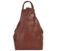 Cityrucksack PIKÉ, Damen, Gr. B/H/T: 32cm x 30cm x 14cm, onesize, braun, Leder, Rindsleder, Rucksäcke Cityrucksack, echt Leder, Made in Italy (081714-0)