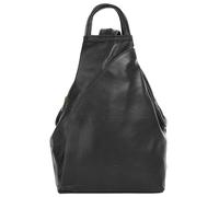 Cityrucksack PIKÉ, Damen, Gr. B/H/T: 32cm x 30cm x 14cm, onesize, schwarz, Leder, Rindsleder, Rucksäcke Cityrucksack, echt Leder, Made in Italy (098617-0)