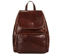 Cityrucksack PIKÉ, Damen, Gr. B/H/T: 33cm x 26cm x 12cm, onesize, braun, Leder, Rindsleder, unifarben, Rucksäcke Cityrucksack, echt Leder, Made in Italy (33879407-0) braun