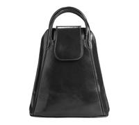 Cityrucksack PIKÉ "FATA BUONA", Damen, Gr. B/H/T: 29cm x 25cm x 9cm, onesize, schwarz, Leder, Rindsleder, beschichtet, leicht glänzend, Rucksäcke Cityrucksack, echt Leder, Made in Italy (244929-0) sch