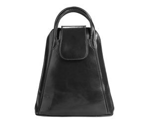 Cityrucksack PIKÉ "PIKÉ Damen Rucksack FATA BUONA echt Leder, Made in Italy", Damen, Gr. B/H/T: 29cm x 25cm x 9cm, onesize, schwarz, Leder, Rindsleder, beschichtet, leicht glänzend, Rucksäcke Cityruck