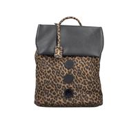 Cityrucksack RIEKER, Damen, Gr. B/H/T: 26cm x 32cm x 13,5cm, braun (leo, schwarz), Rucksäcke Cityrucksack, Freizeitrucksack, Shoppingrucksack mit bunten Akzenten (32934043-0) leo, schwarz