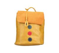 Cityrucksack RIEKER, Damen, Gr. B/H/T: 26cm x 32cm x 13,5cm, gelb (ockergelb kombiniert), unifarben mit Farbeinsätzen, Rucksäcke Cityrucksack, Freizeitrucksack, Shoppingrucksack mit bunten Akzenten (3