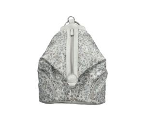 Cityrucksack RIEKER, Damen, Gr. B/H/T: 28cm x 39cm x 16cm, hellgrau, multi, Lederimitat, Textil, Rucksäcke Cityrucksack, Damen Rucksack, Freizeitrucksack in bunter Optik (37779536-0) hellgrau, multi
