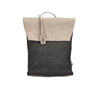 Cityrucksack RIEKER, Damen, Gr. B/H/T: 30cm x 90cm x 35cm, beige (schwarz, natur), Textil, Rucksäcke Cityrucksack, Damen Freizeitrucksack mit kontrastfarbigem Überschlag (67081667-0) schwarz, natur