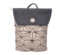 Cityrucksack RIEKER "Foil/Foil", Damen, Gr. B/H/T: 29,5cm x 39cm x 11cm, beige (beige, schwarz), Lederimitat, gemustert, Rucksäcke Cityrucksack, mit geometrischem Muster (22717817-0) beige, schwarz