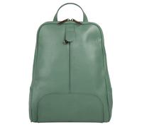 Cityrucksack SAMANTHA LOOK, Damen, Gr. B/H/T: 20cm x 32cm x 6cm, onesize, grün, Leder, Rindsleder, leicht glänzend, unifarben, Rucksäcke Cityrucksack, echt Leder, Made in Italy (22370936-0) grün