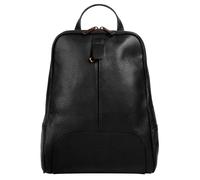 Cityrucksack SAMANTHA LOOK, Gr. B/H/T: 20cm x 32cm x 6cm, schwarz, Rindsleder, Leder, klassisch, Rucksäcke, echt Leder, Made in Italy (12573768-0) schwarz