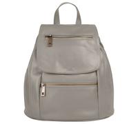 Cityrucksack SAMANTHA LOOK, Damen, Gr. B/H/T: 24cm x 27cm x 11cm, onesize, grau, Leder, Rindsleder, beschichtet, leicht glänzend, Rucksäcke Cityrucksack, echt Leder, Made in Italy (18148032-0)