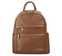 Cityrucksack SAMANTHA LOOK, Damen, Gr. B/H/T: 24cm x 30cm x 9cm, onesize, braun (cognac), Leder, Rindsleder, leicht glänzend, unifarben, Rucksäcke Cityrucksack, echt Leder, Made in Italy (55378100-0) 