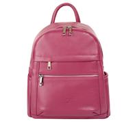 Cityrucksack SAMANTHA LOOK, Damen, Gr. B/H/T: 24cm x 30cm x 9cm, onesize, pink, Leder, Rindsleder, leicht glänzend, unifarben, Rucksäcke Cityrucksack, echt Leder, Made in Italy (70808527-0) pink