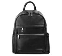 Cityrucksack SAMANTHA LOOK, Damen, Gr. B/H/T: 24cm x 30cm x 9cm, onesize, schwarz, Leder, Rindsleder, leicht glänzend, unifarben, Rucksäcke Cityrucksack, echt Leder, Made in Italy (21975869-0) schwarz