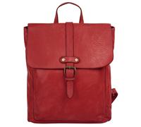 Cityrucksack SAMANTHA LOOK, Damen, Gr. B/H/T: 25cm x 32cm x 7cm, onesize, rot, Leder, Rindsleder, leicht glänzend, unifarben, Rucksäcke Cityrucksack, Echt Leder, Made in Italy (74710056-0) rot