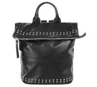 Cityrucksack SAMANTHA LOOK Gr. B/H/T: 30cm x 24cm x 16cm, schwarz, Rindsleder, Leder, unifarben, Rucksäcke, echt Leder, Made in Italy (93711810-0) schwarz
