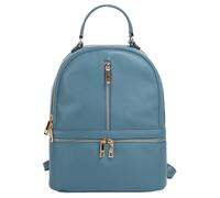 Cityrucksack SAMANTHA LOOK, Damen, Gr. B/H/T: 30cm x 25cm x 9cm, onesize, blau (hellblau), Leder, Rindsleder, unifarben, Rucksäcke Cityrucksack, echt Leder, Made in Italy (74409226-0) hellblau