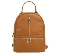 Cityrucksack SAMANTHA LOOK, Damen, Gr. B/H/T: 30cm x 25cm x 9cm, onesize, braun (cognac), Leder, Rindsleder, unifarben, Rucksäcke Cityrucksack, echt Leder, Made in Italy (26404056-0) cognac