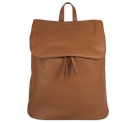 Cityrucksack SAMANTHA LOOK, Damen, Gr. B/H/T: 30cm x 35cm x 15cm, onesize, cognac, Leder, Rindsleder, leicht glänzend, unifarben, Rucksäcke Cityrucksack, echt Leder, Made in Italy (41454929-0) cognac