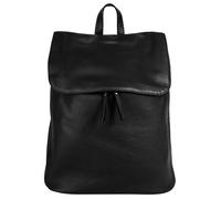 Cityrucksack SAMANTHA LOOK, Damen, Gr. B/H/T: 30cm x 35cm x 15cm, onesize, schwarz, Leder, Rindsleder, leicht glänzend, unifarben, Rucksäcke Cityrucksack, echt Leder, Made in Italy (35546403-0) schwar