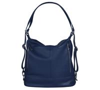 Cityrucksack SAMANTHA LOOK, Damen, Gr. B/H/T: 34cm x 31cm x 15cm, onesize, blau, Leder, Rindsleder, Rucksäcke Cityrucksack, echt Leder, Made in Italy (33113717-0) blau