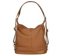 Cityrucksack SAMANTHA LOOK, Damen, Gr. B/H/T: 34cm x 31cm x 15cm, onesize, braun (cognac), Leder, Rindsleder, Rucksäcke Cityrucksack, echt Leder, Made in Italy (48277966-0) cognac