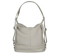 Cityrucksack SAMANTHA LOOK, Damen, Gr. B/H/T: 34cm x 31cm x 15cm, onesize, grau, Leder, Rindsleder, Rucksäcke Cityrucksack, echt Leder, Made in Italy (30519510-0) grau