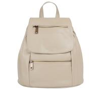 Cityrucksack SAMANTHA LOOK "SAMANTHA LOOK Damen City-Rucksack echt Leder, Made in Italy", Damen, Gr. B/H/T: 24cm x 27cm x 11cm, onesize, beige (creme), Leder, Rindsleder, beschichtet, leicht glänzend,
