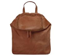 Cityrucksack SAMANTHA LOOK "SAMANTHA LOOK Damen City-Rucksack echt Leder, Made in Italy", Damen, Gr. B/H/T: 36cm x 30cm x 15cm, onesize, braun (cognac), Leder, Rindsleder, Retro, Rucksäcke Cityrucksac