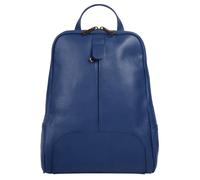 Cityrucksack SAMANTHA LOOK "SAMANTHA LOOK Damen Rucksack echt Leder, Made in Italy", Damen, Gr. B/H/T: 20cm x 32cm x 6cm, onesize, blau, Leder, Rindsleder, leicht glänzend, unifarben, Rucksäcke Cityru