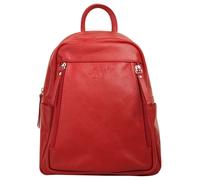 Cityrucksack SAMANTHA LOOK "SAMANTHA LOOK Damen Rucksack echt Leder, Made in Italy", Damen, Gr. B/H/T: 27cm x 23cm x 11cm, onesize, rot, Leder, Rindsleder, unifarben, Rucksäcke Cityrucksack, echt Lede