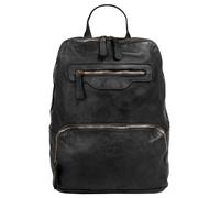 Cityrucksack SAMANTHA LOOK "SAMANTHA LOOK Damen Rucksack echt Leder, Made in Italy", Damen, Gr. B/H/T: 36cm x 26cm x 13cm, onesize, schwarz, Leder, Rindsleder, leicht glänzend, unifarben, Rucksäcke Ci