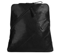 Cityrucksack SPIKES & SPARROW, Damen, Gr. B/H/T: 26cm x 27cm x 10cm, onesize, schwarz, Leder, Rindsleder, Retro, Rucksäcke Cityrucksack, echt Leder (31667718-0) schwarz