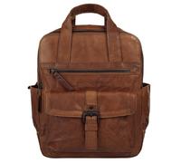 Cityrucksack SPIKES & SPARROW "SPIKES & SPARROW Damen Rucksack echt Leder", Damen, Gr. B/H/T: 25cm x 30cm x 8cm, onesize, braun (cognac), Leder, Rindsleder, leicht glänzend, unifarben, Rucksäcke Cityr