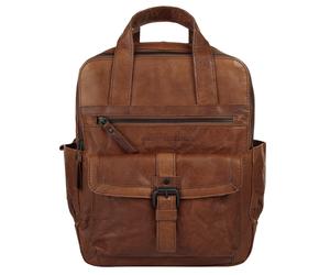 Cityrucksack SPIKES & SPARROW "SPIKES & SPARROW Damen Rucksack echt Leder", Damen, Gr. B/H/T: 25cm x 30cm x 8cm, onesize, braun (cognac), Leder, Rindsleder, leicht glänzend, unifarben, Rucksäcke Cityr