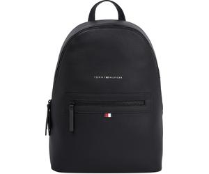 Cityrucksack TOMMY HILFIGER "Essential", Herren, Gr. B/H/T: 31cm x 40cm x 15cm, schwarz, Lederimitat, Basic, Rucksäcke Cityrucksack, für Laptops bis 14" (61824747-0) schwarz