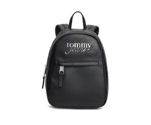 Cityrucksack TOMMY JEANS "TJW BOLD BACKPACK", Damen, Gr. B/H/T: 19,5cm x 27,5cm x 10,5cm, schwarz, Lederimitat, Rucksäcke Cityrucksack, Damen Freizeitrucksack in klassischer Optik (65897118-0) schwarz