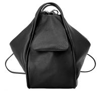 Cityrucksack X-ZONE "X-ZONE Damen City-Rucksack echt Leder, Made in Italy", Damen, Gr. B/H/T: 38cm x 33cm x 18cm, onesize, schwarz, Leder, Rindsleder, Strukturmuster, Rucksäcke Cityrucksack, echt Lede
