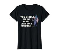 Civil War Uniform History Buff Reenactor Humor Zitat Design Preisgünstiges Grafik-T-Shirt, Damen, Schwarz, XL