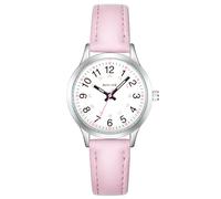 CIVO Armbanduhr Kinder Leicht Lesbar: Lernuhr Kinderuhr Analog Lederarmband Rosa - Wasserdicht Quarzuhr für Mädchen Jungs 6-14 Jahre - Geschenke für die Geburtstage Kindertag