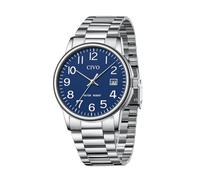 CIVO Business Uhren Herren Analog: Leicht Lesbar Silber Edelstahl Wasserdicht Quarz-Kleiduhr - Klassische Blaues Zifferblatt mit Datum - Geschenk für Stilvoller Geschäftsmann
