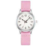 CIVO Kinderuhr Mädchen Junge Armbanduhr: Rosa Nylon Kinder Uhr Analog - Lernuhr Kinder Leicht zu Lesen Leuchtend Quarzuhr Geschenke 7-14 Jahre