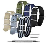 CIVO Uhrenarmbänd 6 Packungen Armband 16mm 18mm 20mm 22mm 24 mm Ballistische Nylon-Uhrenarmbänder Zulu-Armbänder Edelstahlschnalle mit Federstange und Verbindungsstift