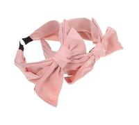 CIYODO 2 Stück Großes Doppellagiges Schleifen stirnband für Damen Satinierter Knotenförmiger Haarreif Leichtes Haarschmuck Rosa Modisch und Bequem für Alltag und Party