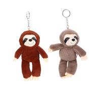 CIYODO 2 Stück Plüsch Schlüsselanhänger Faultier Weich Leicht Niedlicher Baumfaultier Taschenanhänger für Schlüssel Rucksack Handy Deko Kuscheltier Anhänger Geschenk