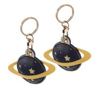 CIYODO 2 Stück Teiliges Planetenschlüsselanhänger aus Langlebigem PU Leder Dekorativer Weltraum Schmuck für Taschen Rucksäcke Autoschlüssel Leicht Praktisch und Tragbar für Alltag und