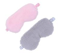 CIYODO 2 Stück Weiche Lichtdichte Schlafmasken aus Plüsch mit Elastischem Band Hautfreundlich und Bequem für Reisen Zuhause und Erholsamen Schlaf bei Tageslicht