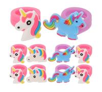 CIYODO 20 Stück Einhornringe für Mädchen Bunte Silikon Fingerringe Leichte Kinderringe als Geburtstags Mitgebsel und Party Schmuck