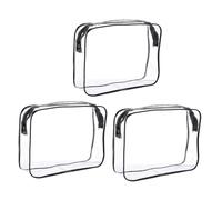 CIYODO 3 Stück Transparente PVC Kosmetiktasche Große Kapazität Makeup Aufbewahrungsbeutel Leicht und Vielseitig für Reise und Alltag