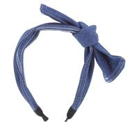 CIYODO Breites Jeans Haarband Mit Schleife Damen Komfortables Polyester Kunststoff Stirnband Für Alltag Party Hochzeit Elastischer Mädchen Kopfschmuck