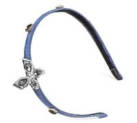 CIYODO Damen Stirnband Jeans Schmetterling Aus Dehnbarem Stoff Modisches Haarband Für Alltag Und Party Weiches Haarzubehör Für Frauen